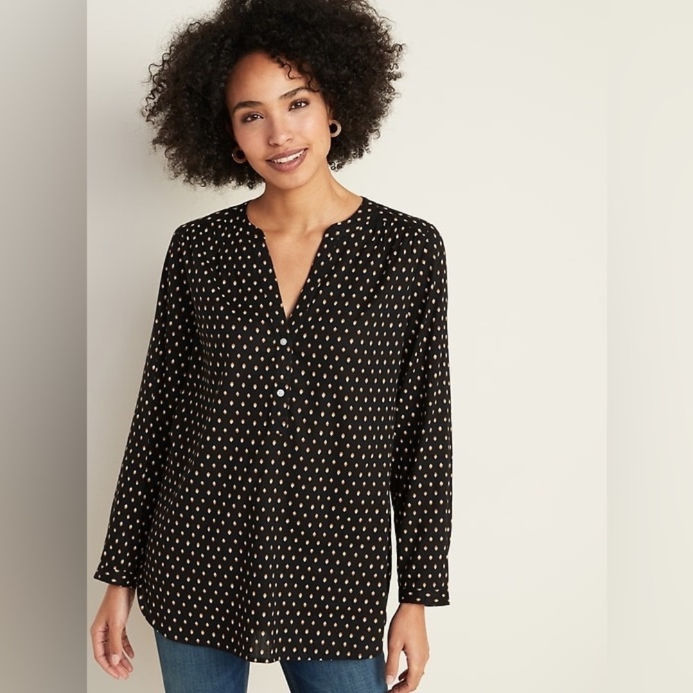 Old Navy | Micro Geometric Tunic Blouse Size Small